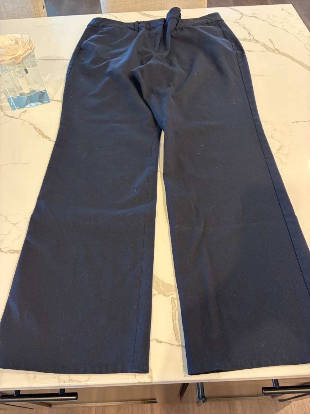 Talbots Navy Boot-Cut Wide Leg Pants